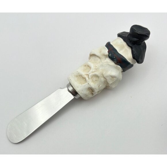 Vintage Snowman Themed Cheese Spreader With Holder Rustic Christmas Decor - Picture 6 of 10